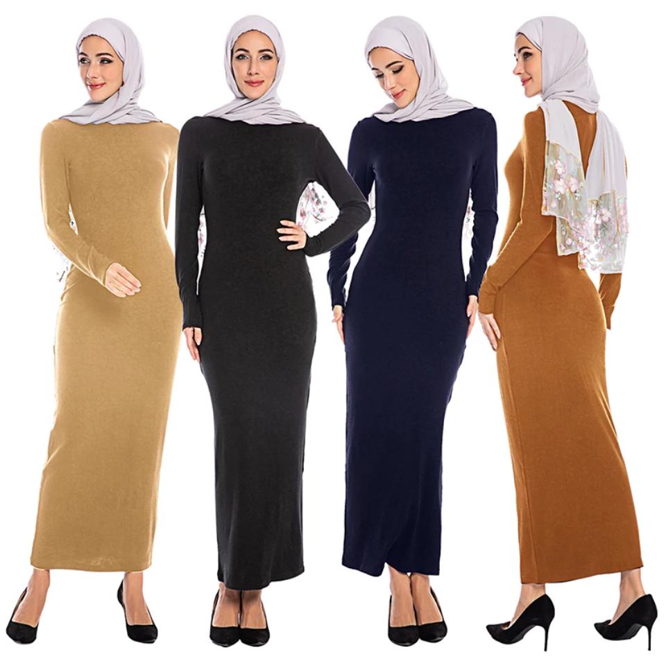 long sleeve plain dress